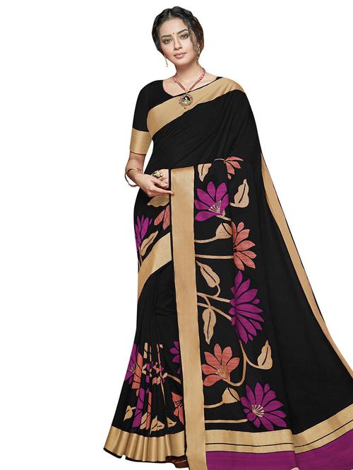 floral woven saree with blouse - 16208606 - Very Small Image - 1