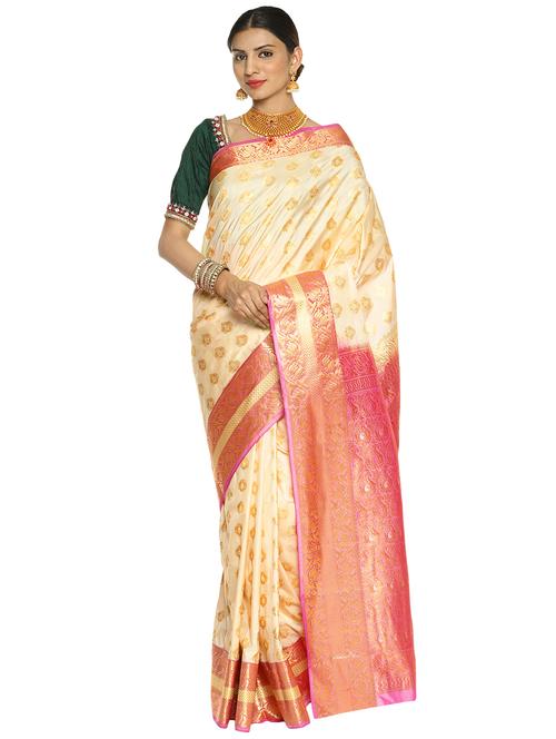 ethnic zari motifs kanjivaram saree - 16209542 - Very Small Image - 1