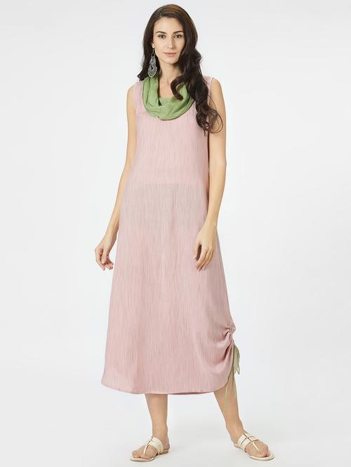 contrast cowl a-line dress - 16209619 - Very Small Image - 1