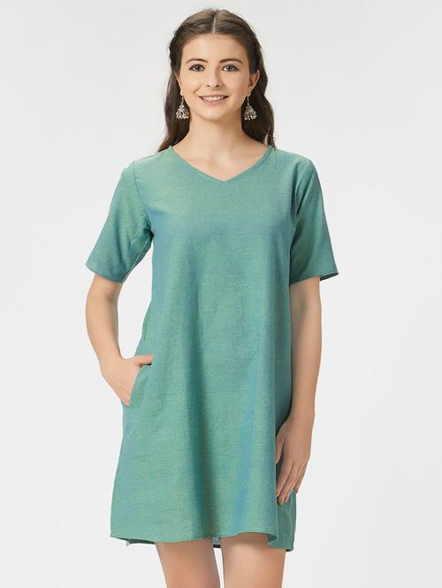 pocket detail a-line dress - 16209634 - Very Small Image - 1