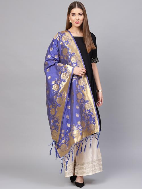 floral zari motifs banarasi dupatta - 16209678 - Very Small Image - 1