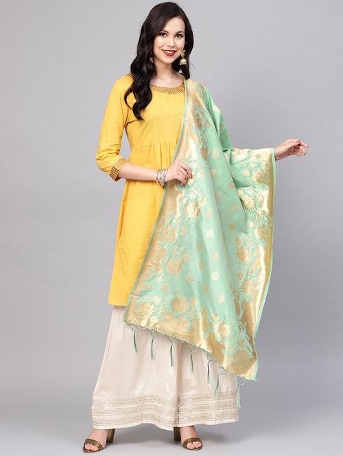 floral zari motifs banarasi dupatta - 16209679 - Very Small Image - 1