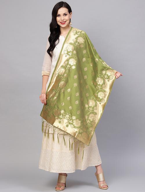 floral zari motifs banarasi dupatta - 16209682 - Very Small Image - 1