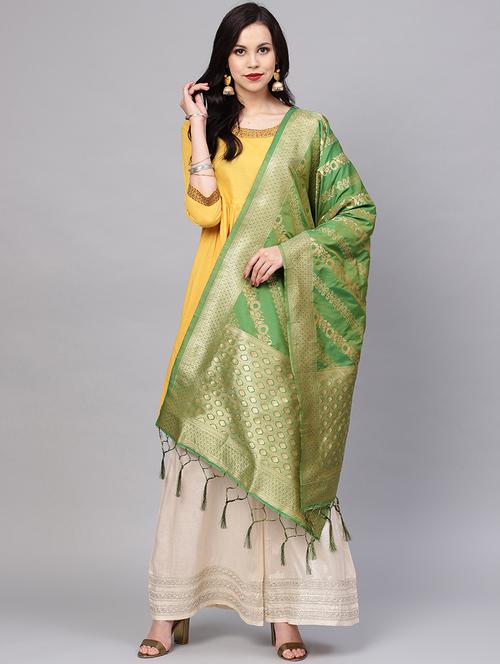floral zari motifs banarasi dupatta - 16209687 - Very Small Image - 1