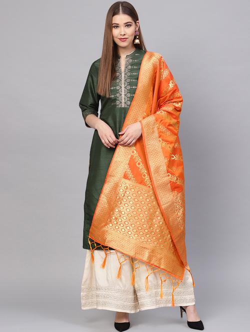 floral zari motifs banarasi dupatta - 16209689 - Very Small Image - 1