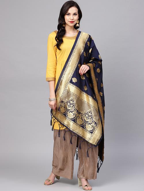 zari motifs banarasi dupatta - 16209695 - Very Small Image - 1