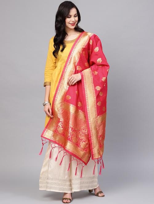 zari motifs banarasi dupatta - 16209696 - Very Small Image - 1