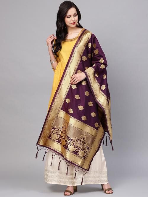 zari motifs banarasi dupatta - 16209697 - Very Small Image - 1