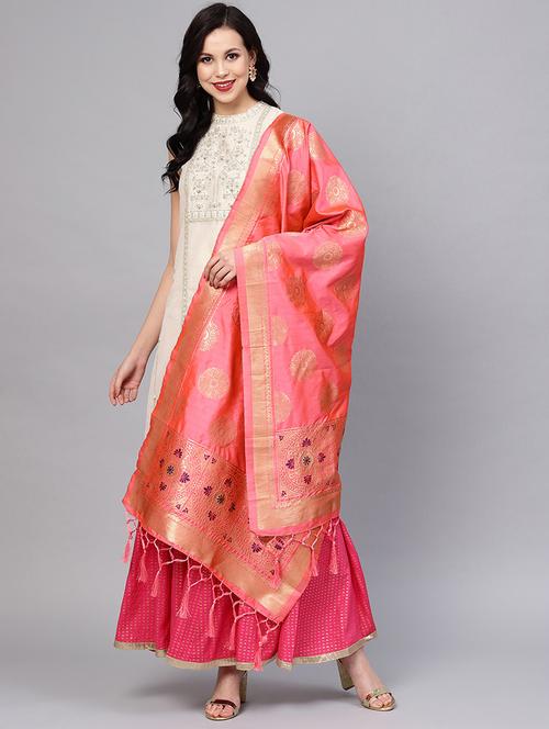zari motifs banarasi dupatta - 16209708 - Very Small Image - 1