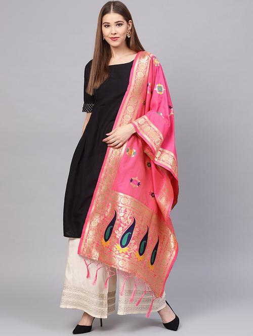 floral zari motifs banarasi dupatta - 16209732 - Very Small Image - 1