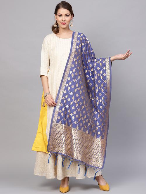 zari motifs banarasi dupatta - 16209740 - Very Small Image - 1