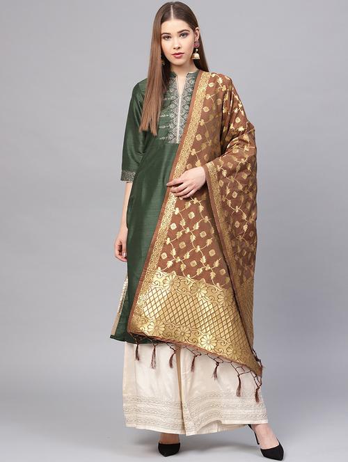zari motifs banarasi dupatta - 16209742 - Very Small Image - 1