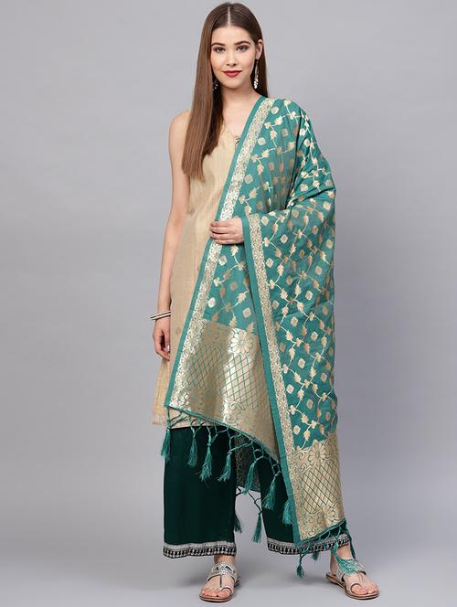 zari motifs banarasi dupatta - 16209747 - Very Small Image - 1