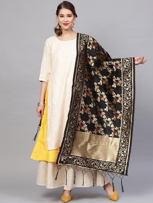 zari motifs banarasi dupatta - 16209749 - Very Small Image - 1