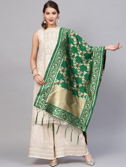 zari motifs banarasi dupatta - 16209750 - Very Small Image - 1