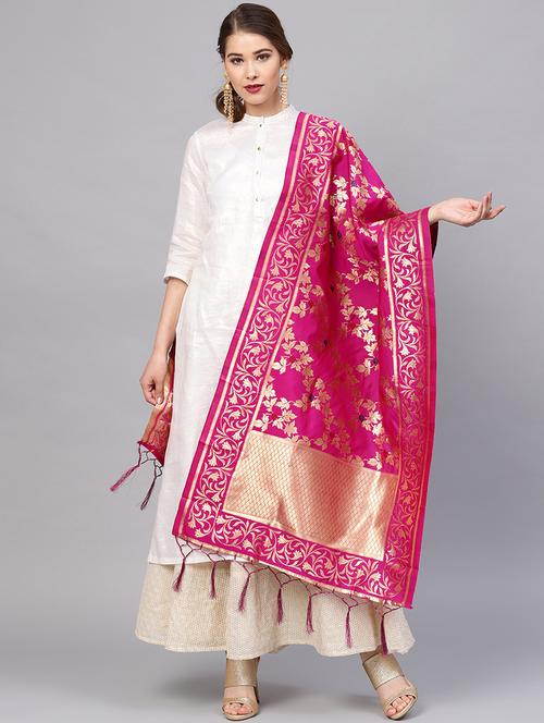 zari motifs banarasi dupatta - 16209754 - Very Small Image - 1