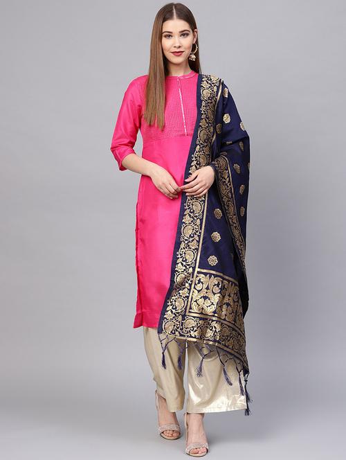 floral zari motifs banarasi dupatta - 16209757 - Very Small Image - 1