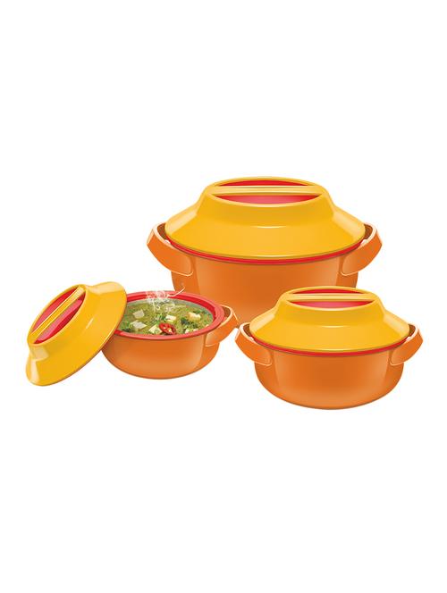 milton microwow plastic casserole gift set, 3-pieces, orange - 16210126 - Very Small Image - 1