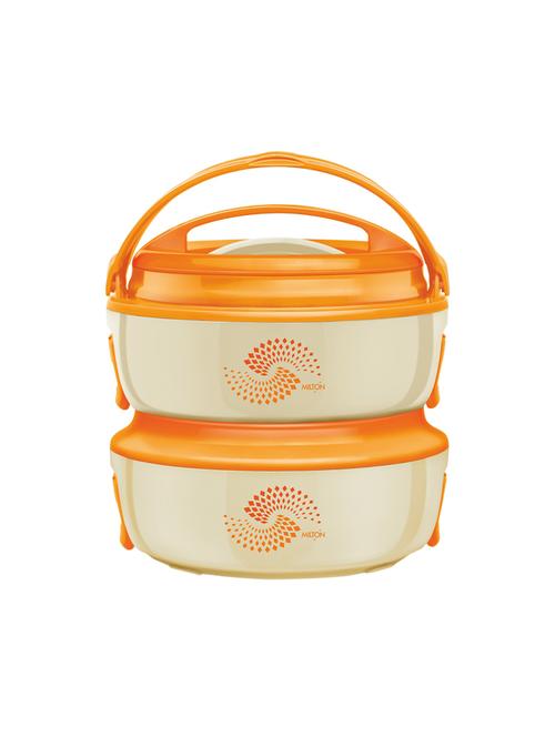 milton venture 1500 2 pcs set microwavable casserole, 2.8 ltr, orange - 16210154 - Very Small Image - 1