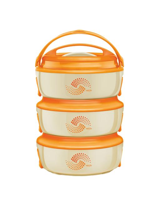 milton venture 1500 3 pcs set microwavable casserole, 4.2 ltr, orange - 16210157 - Very Small Image - 1