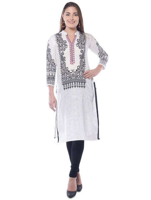 paisley print straight kurta - 16210272 - Very Small Image - 1