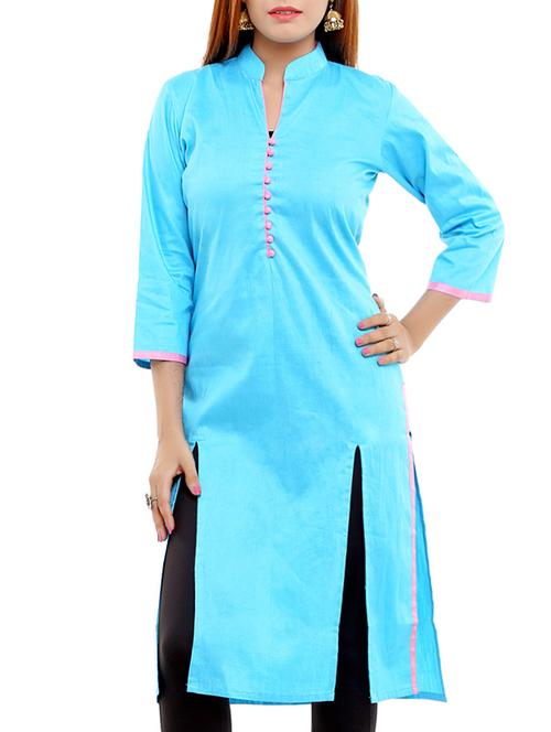 solid straight kurta - 16210286 - Very Small Image - 1