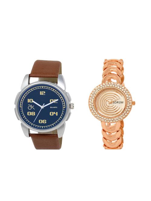 set of 2 analog couple watches(ad-01-lk-202) - 16211137 - Very Small Image - 1