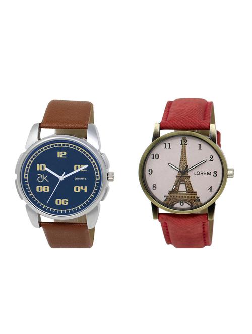 set of 2 analog couple watches(ad-01-lk-230) - 16211160 - Very Small Image - 1