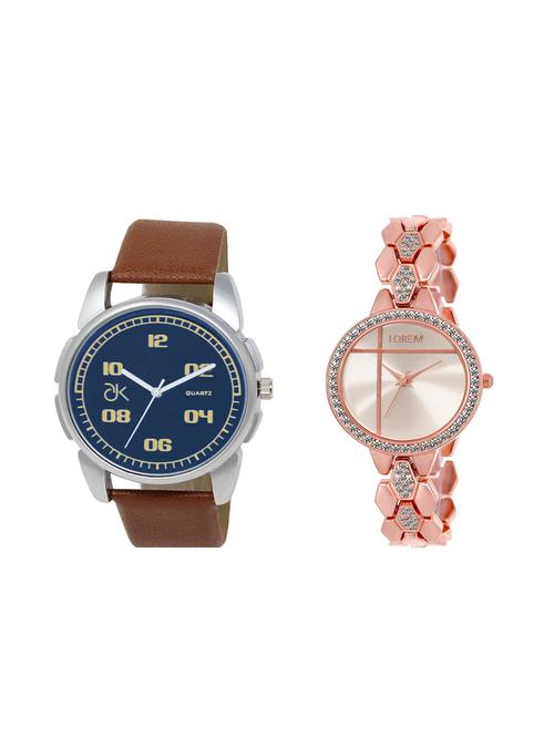 set of 2 analog couple watches(ad-01-lk-242) - 16211170 - Very Small Image - 1