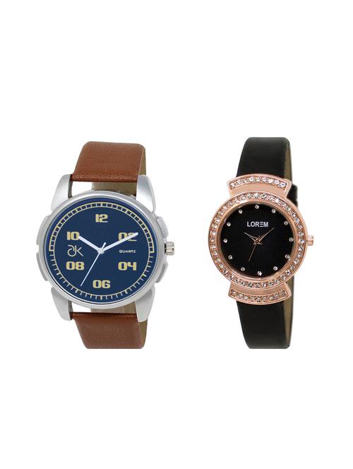 set of 2 analog couple watches(ad-01-lk-244) - 16211172 - Very Small Image - 1