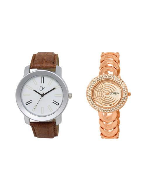 set of 2 analog couple watch combo - 16211223 - Very Small Image - 1