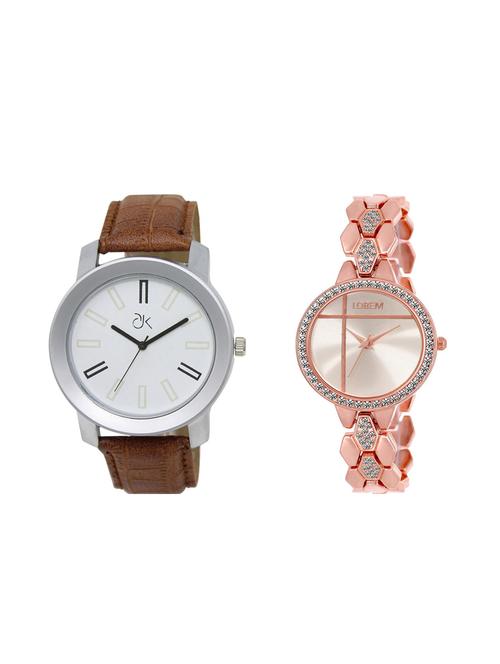 set of 2 analog couple watches(ad-02-lk-242) - 16211256 - Very Small Image - 1