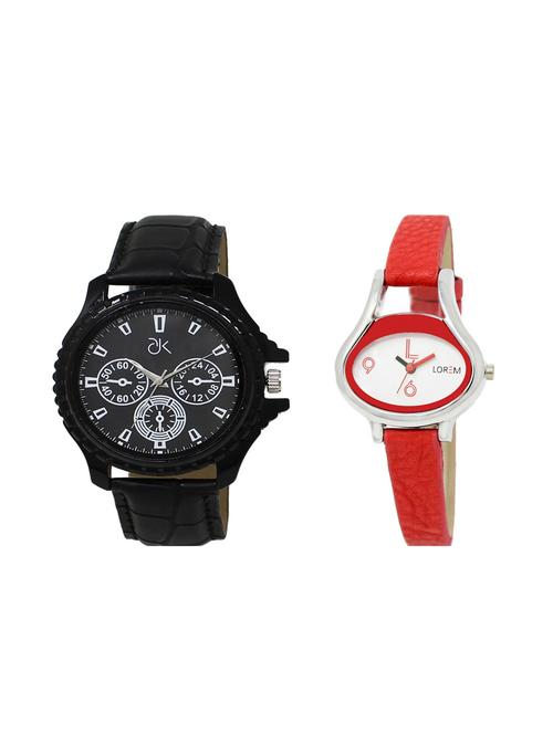 set of 2 analog couple watches(ad-04-lk-206) - 16211400 - Very Small Image - 1