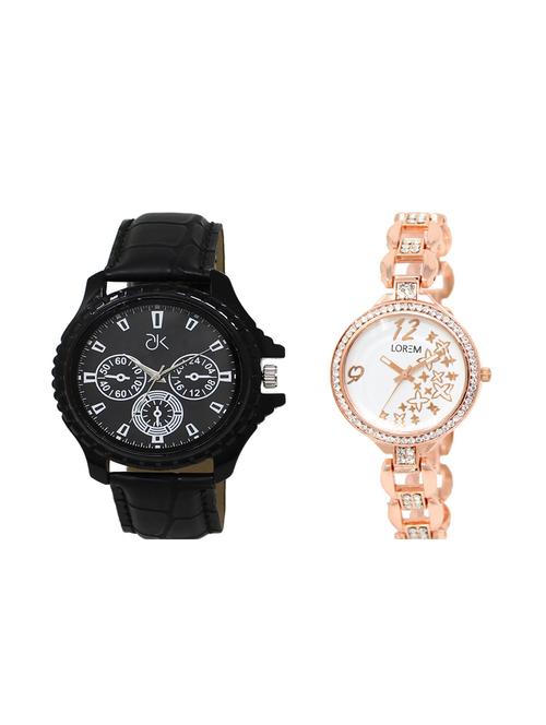 set of 2 analog couple watches(ad-04-lk-210) - 16211404 - Very Small Image - 1