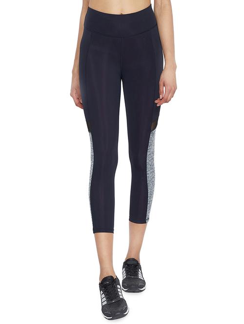 navy blue color block ankle length active wear tight - 16214446 - Very Small Image - 1
