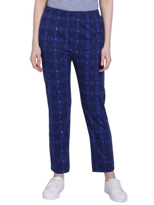 high rise checkered track pant - 16214474 - Very Small Image - 1