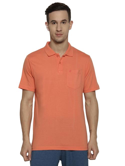 orange solid polo tshirt - 16214601 - Very Small Image - 1