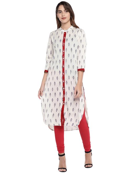 ikat high low kurta - 16215216 - Very Small Image - 1