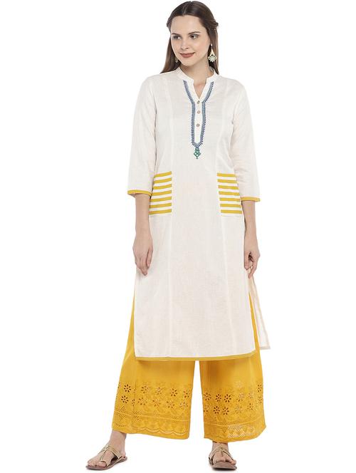 embroidered straight kurta - 16215217 - Very Small Image - 1