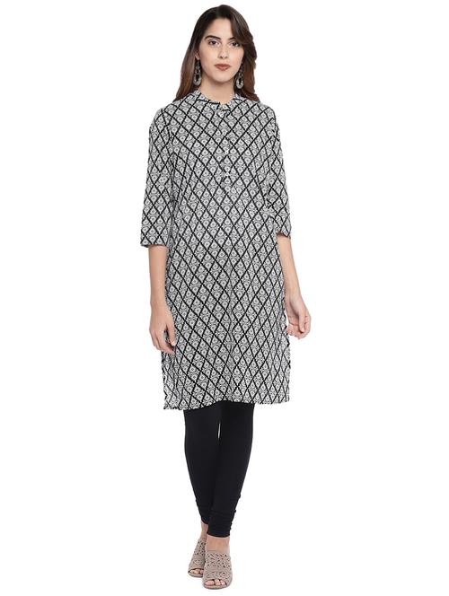 printed straight kurta - 16215232 - Very Small Image - 1