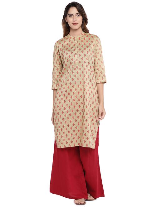 printed straight kurta - 16215239 - Very Small Image - 1