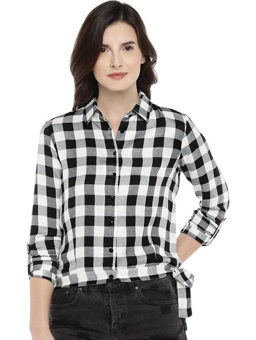 tie knot checkered shirt - 16215306 - Very Small Image - 1