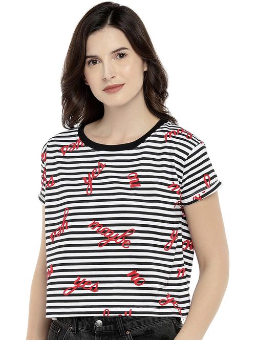 quirky text striped tee - 16215321 - Very Small Image - 1