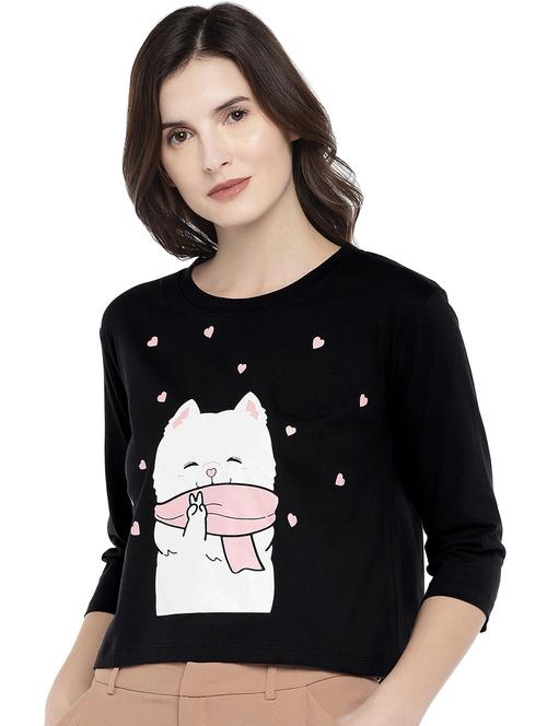 round neck graphic print tee - 16215329 - Very Small Image - 1