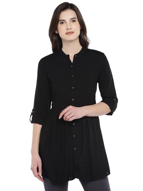 roll up sleeved button up tunic - 16215340 - Very Small Image - 1