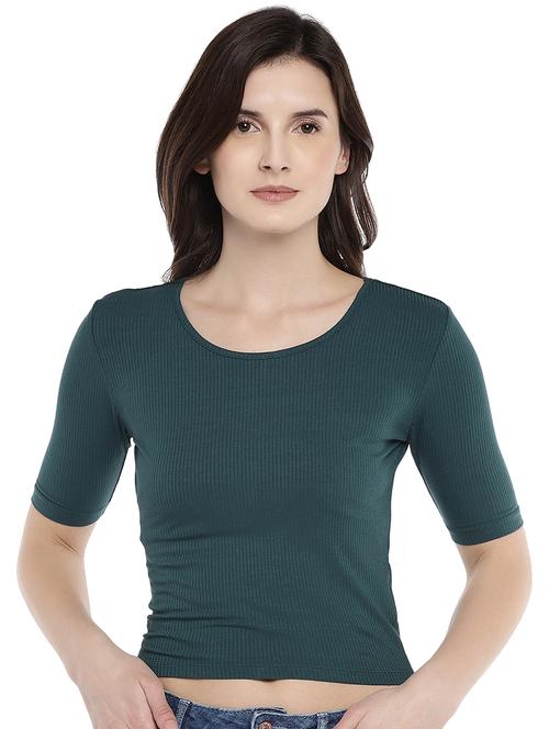 scoop neck ribbed top - 16215362 - Very Small Image - 1