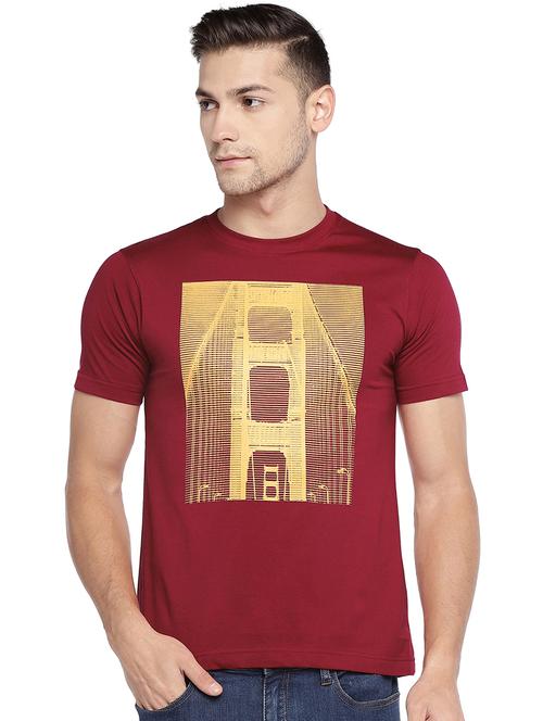 red chest print t-shirt - 16215424 - Very Small Image - 1