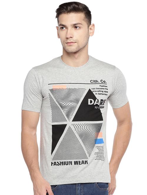 grey front print t-shirt - 16215434 - Very Small Image - 1