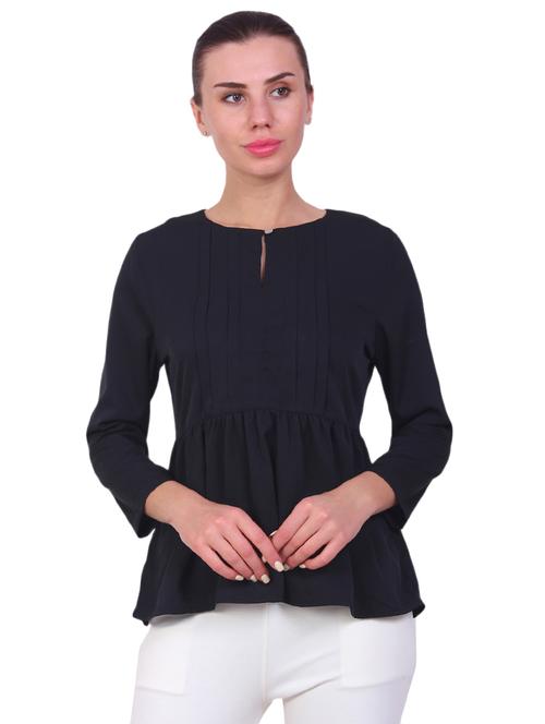 keyhole neck peplum top - 16215513 - Very Small Image - 1