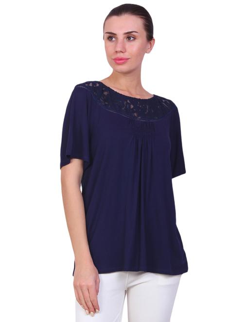 laced panel gathered detail top - 16215528 - Very Small Image - 1